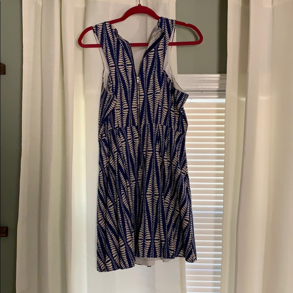 Blue and beige dress